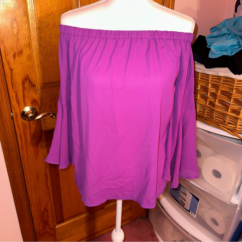 Purple Off the Shoulder Top